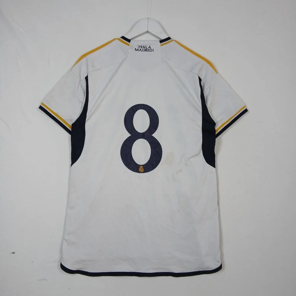Real Madrid 2023-24 Home Jersey White Kroos 8 Mens Large Slim Fit